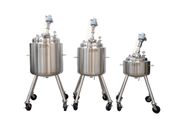 cannabis decarboxylation mixing vessels in 10 gallon, 30 gallon, and 50 gallon sizes